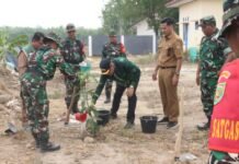 Jalin Sinergi, Bupati dan Seluruh Unsur Pelaksana TMMD Ke-130 Lakukan Penanaman Pohon Secara Bersama